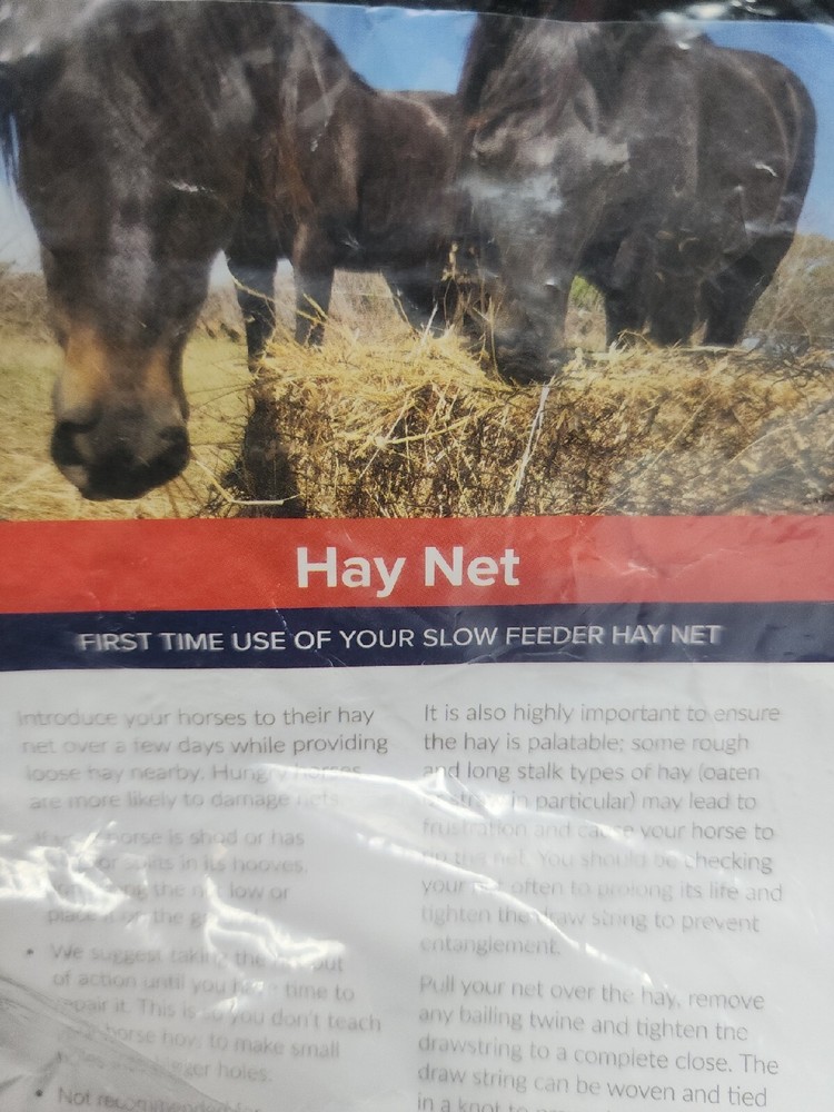 Slow Feeder Hay Net Medium 30mm New