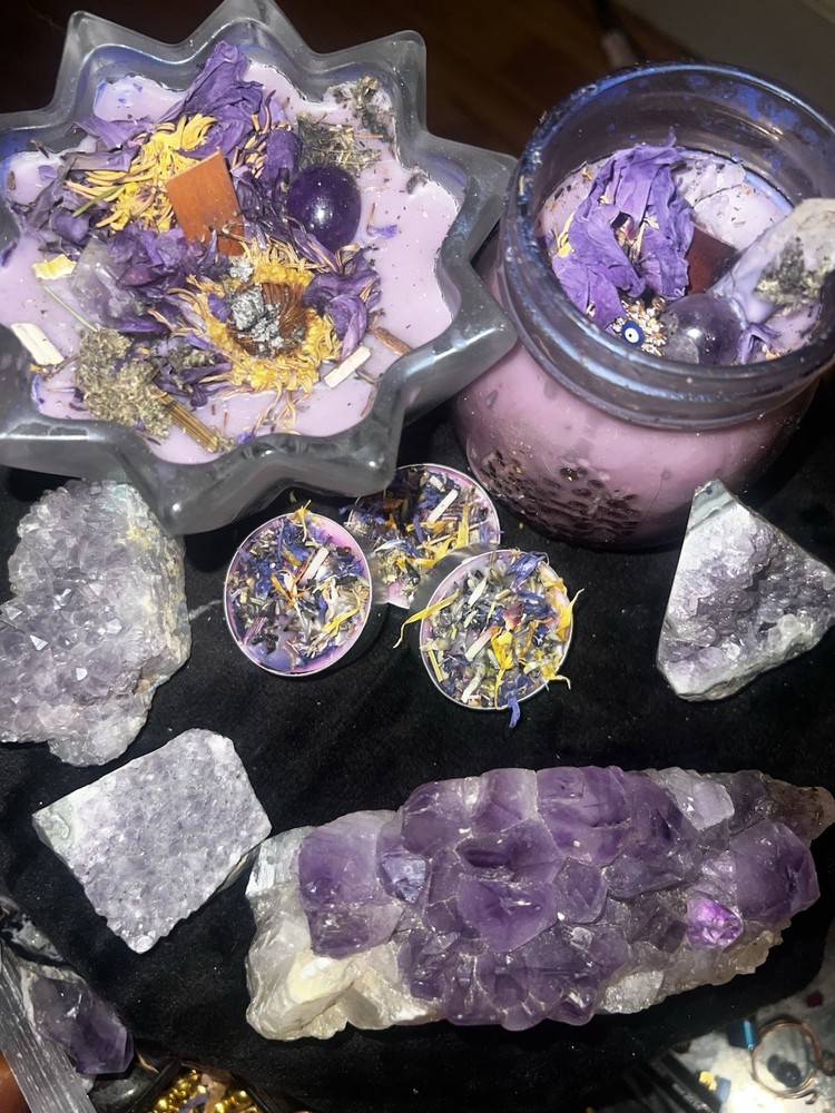 🔮💜 Intuition Candle — Third Eye Spell Candle | Handmade Intention Candle