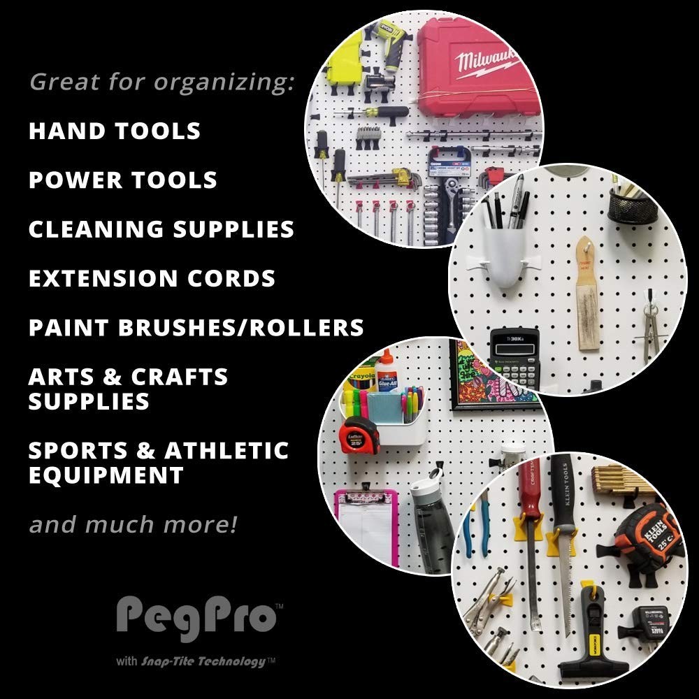 Greenleaf Industries PegPro J & 2" Hooks Kit 50 Pack Black Plastic Pegboard