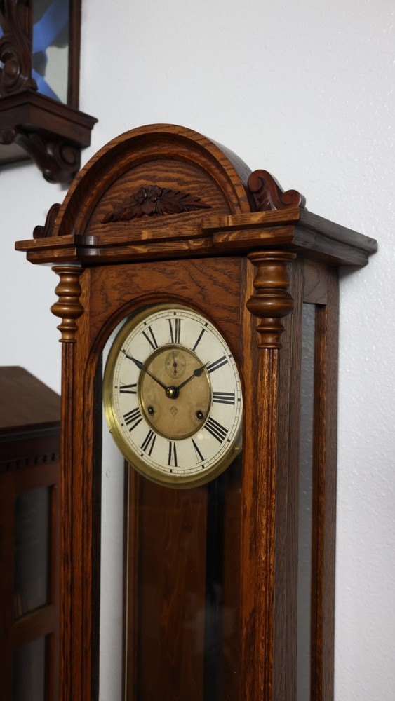 Antique Ansonia Capitol Weights Driven Regulator Wall Clock