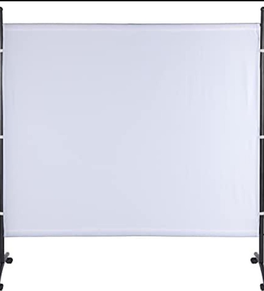 6ft Long One Panel White W/Wheels Room Divider