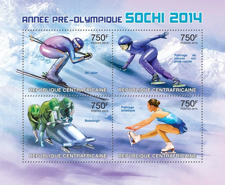 Centrafrique 2013 MNH - SOCHI 2014. Michel Code: 4042-4045