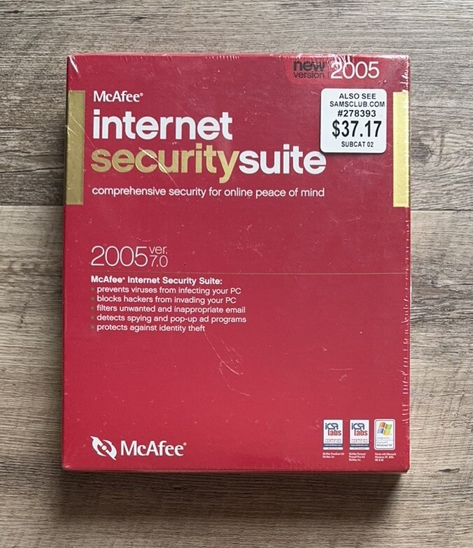 McAfee Internet Security Suite 2005 Version 7.0 - Vintage Software PC Win 98/XP