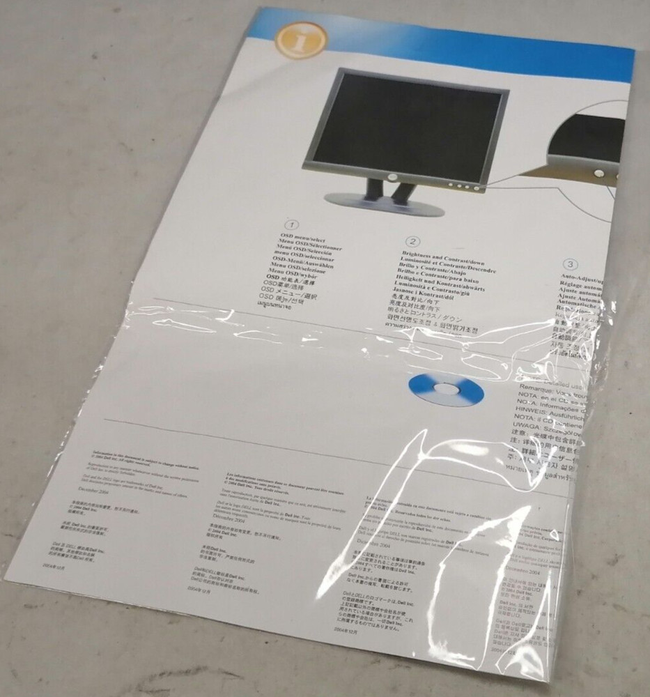 NIB Dell E193FP LCD Monitor Documentation Software