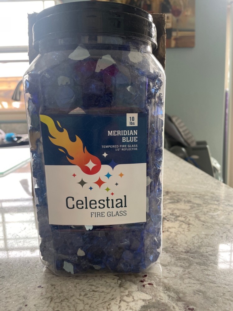 1/2” Tempered Blue Fire Glass