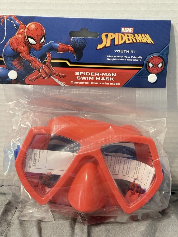 Marvel Spider-Man Swim Mask Goggles - Red/Blue - Ages 7+ NEW
