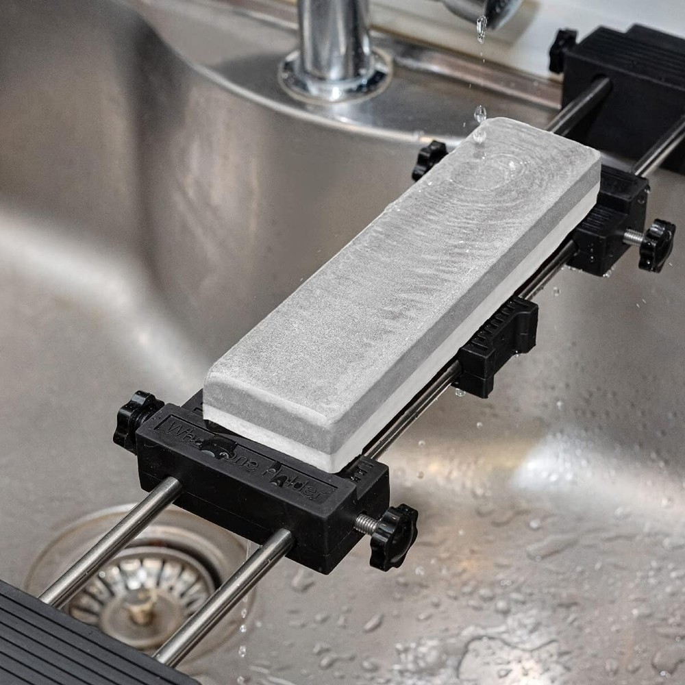 POWERTEC Adjustable Sharpening Stone Holder - Whetstone Sharpener No-Slip Base