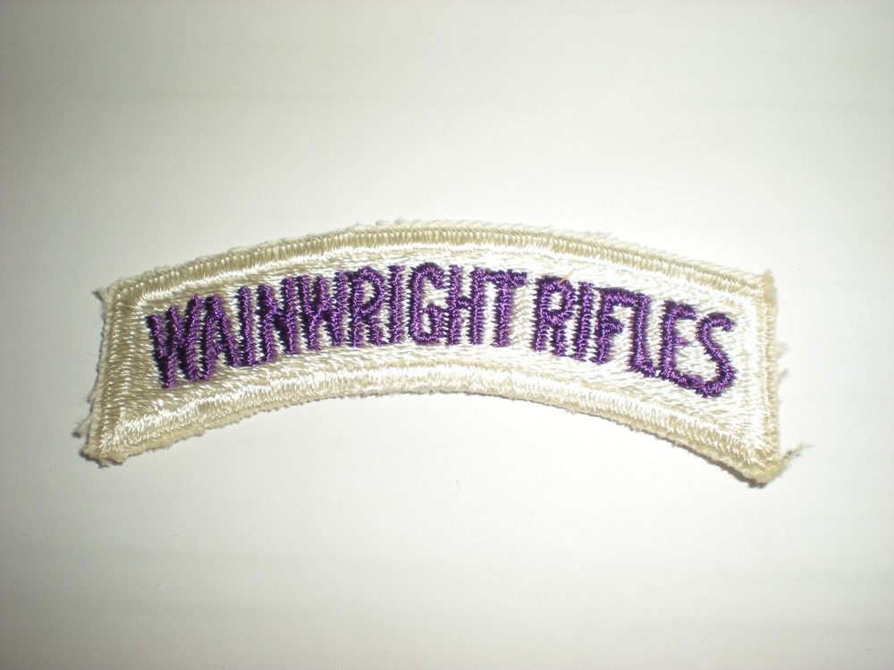 VINTAGE US ARMY ROTC WAINWRIGHT RIFLES TAB PATCH