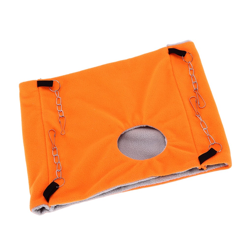 Bird Warm Thermal Plush Cage Hanging Bed Hamster Double Layer Hammock