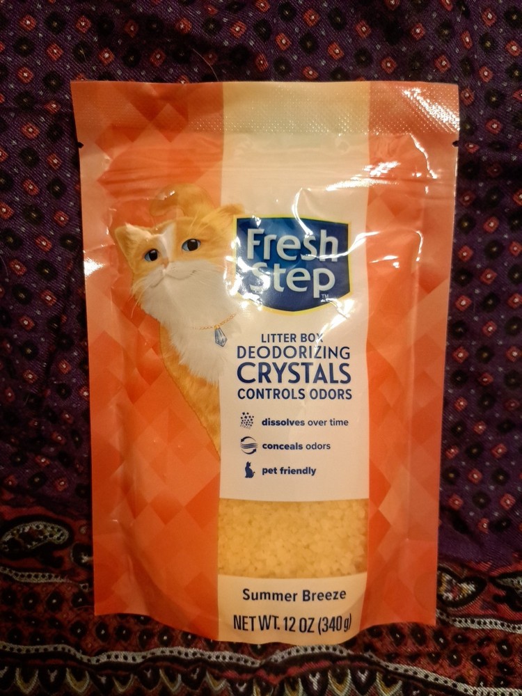 4 Pack Fresh Step Litter Box Deodorizing Crystals Summer Breeze 15 oz Per/60 oz