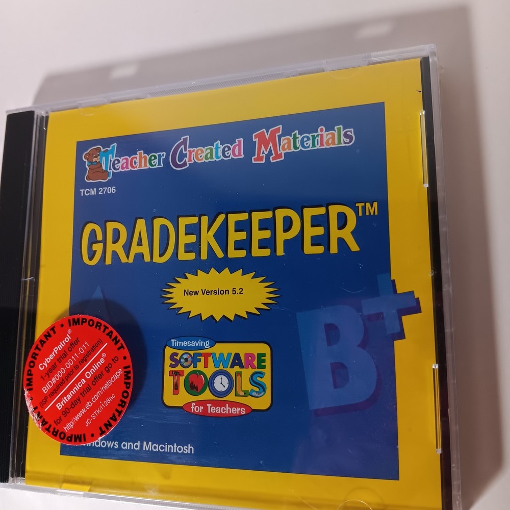 Vintage Software Tools, Gradekeeper, Teacher Created Materials Sealed CD-ROM