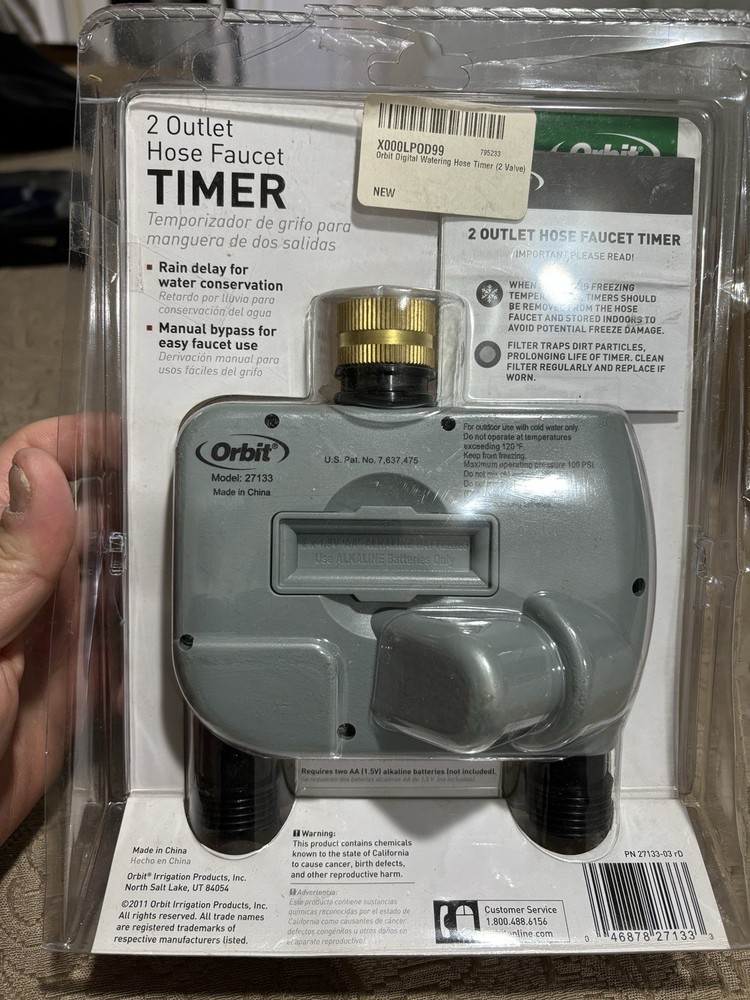 Orbit 2 Programmable Outlet Hose Faucet Timer Model #27133