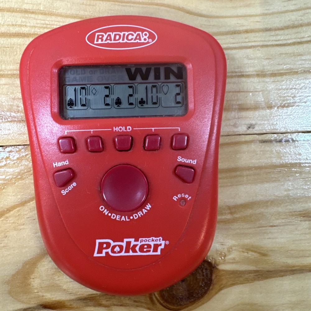 Radica | Pocket Poker | Handheld Electronic Draw Deuces 2 Modes | 2006