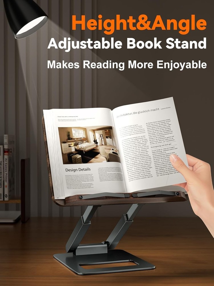 Book Stand, Telescopic Book Holder Stand, Adjustable Height Pull Out Design E..