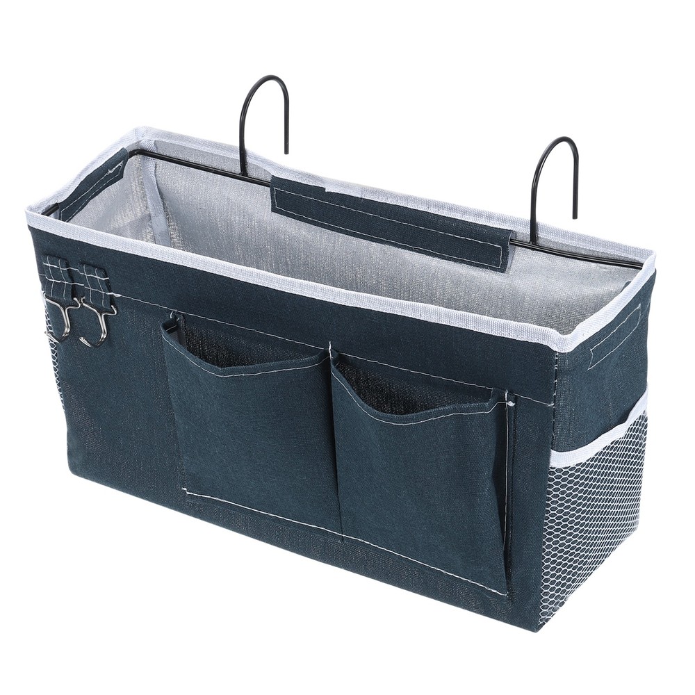 Bedside Caddy Bed Caddy Bunk Bed Caddy Bedside Organizer with Hooks Blue