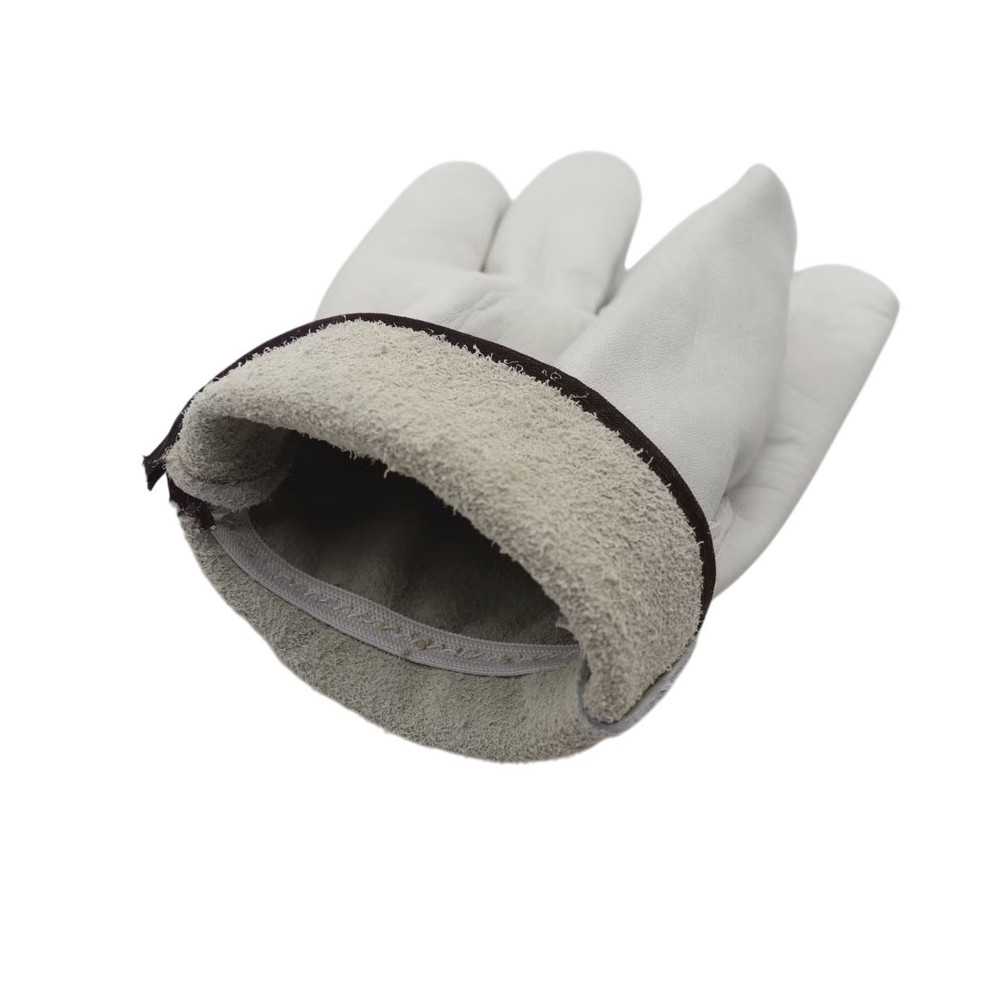 White Driver Work Gloves Un-Lined Soft Leather Lorry Drivers Safety
