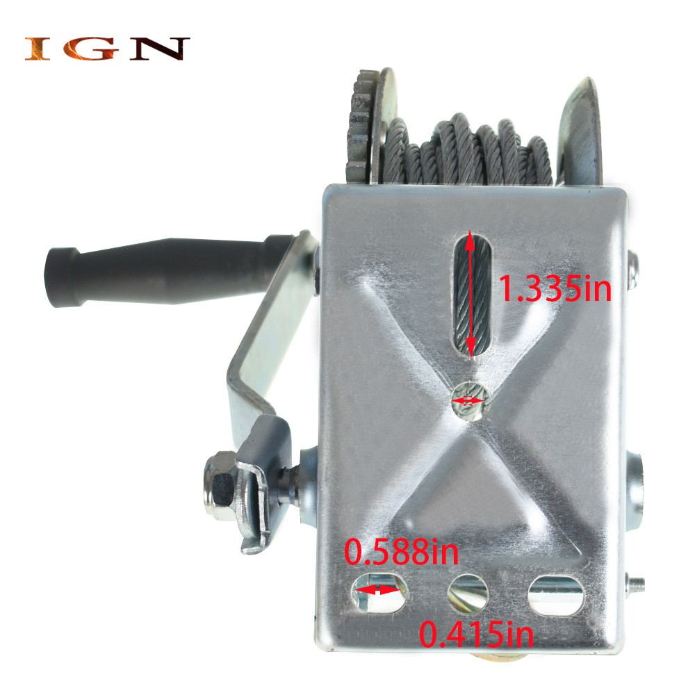 Adjustable Two-Way Hand Winch Boat Winch With 10m (32ft) Cable 1500lbs