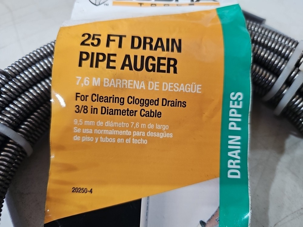 Cobra Tools 25-ft Drain Pipe Auger, 3/8-in Diameter Cable (20250-4) [B1]