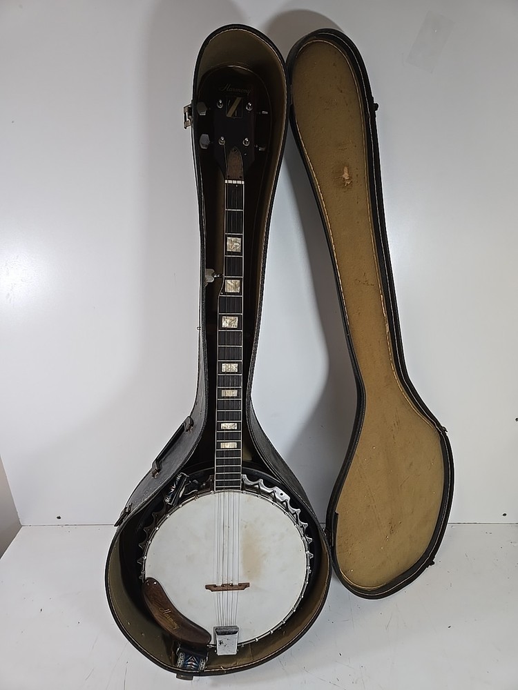 Vintage Harmony 5 String Eagle Banjo With Case