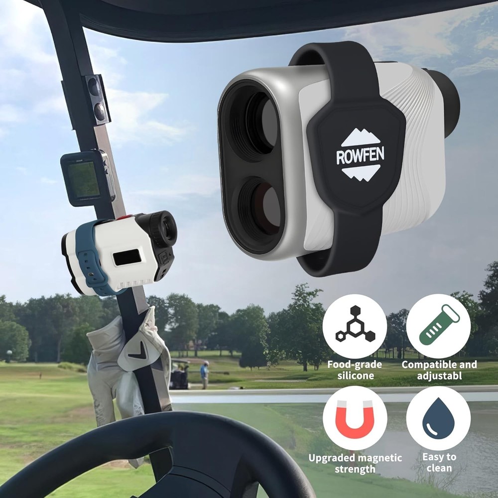 Universal Golf Rangefinder Magnetic Strap – Strong Silicone Holder, Adjustable
