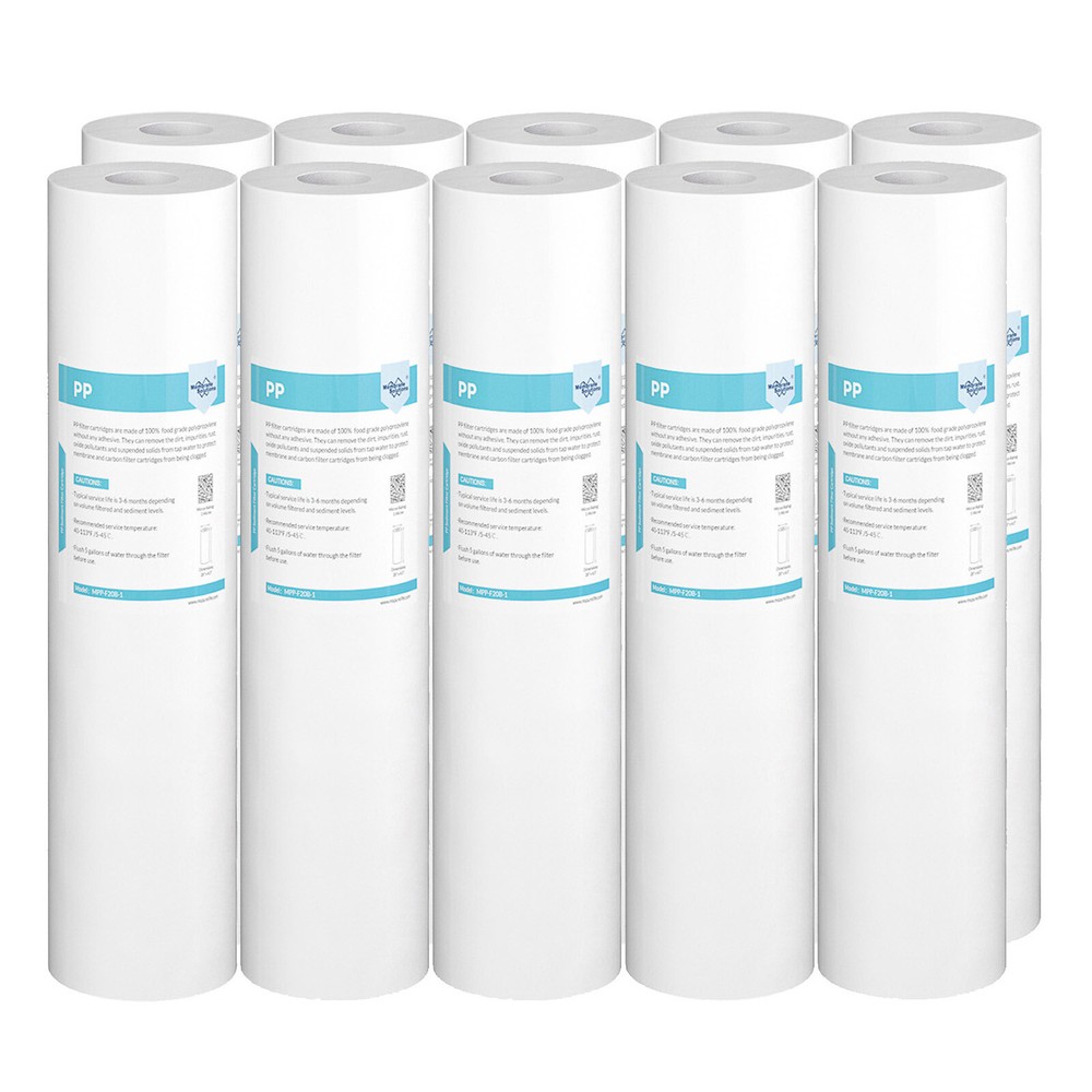 10 PACK Sediment Water Filter 5 Micron 20"x4.5" Replacement for Big Blue Housing
