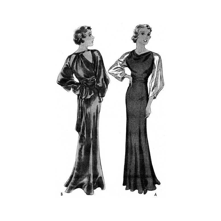 Past Patterns 7959 - Mid 1930s Afternoon Dress Sewing Pattern bust size 34"