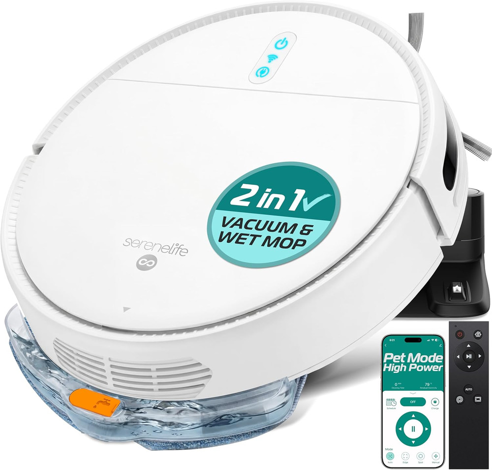 Robot Vacuum Cleaner, Automatic Vacuum Robot with App Control, 700Pa Suction, 3