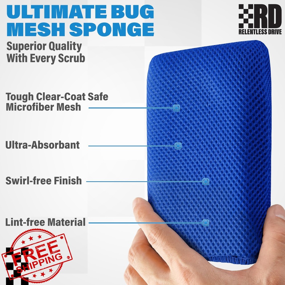 Bug Sponge Car Wash 6 Pack Non-Scratch Mesh