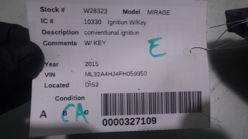 15 MITSUBISHI MIRAGE Ignition W/Key