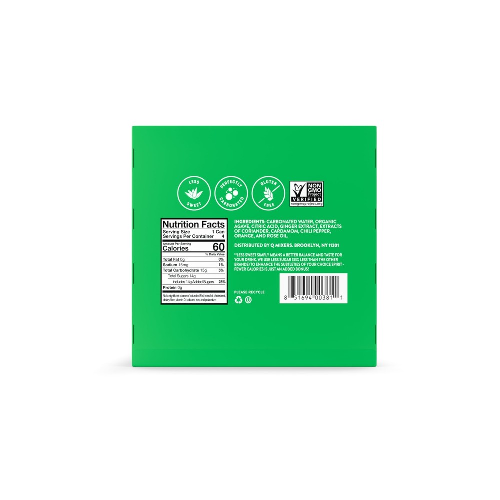 4 Pack - Q Mixers, Ginger Ale, 7.5 Fl Oz.