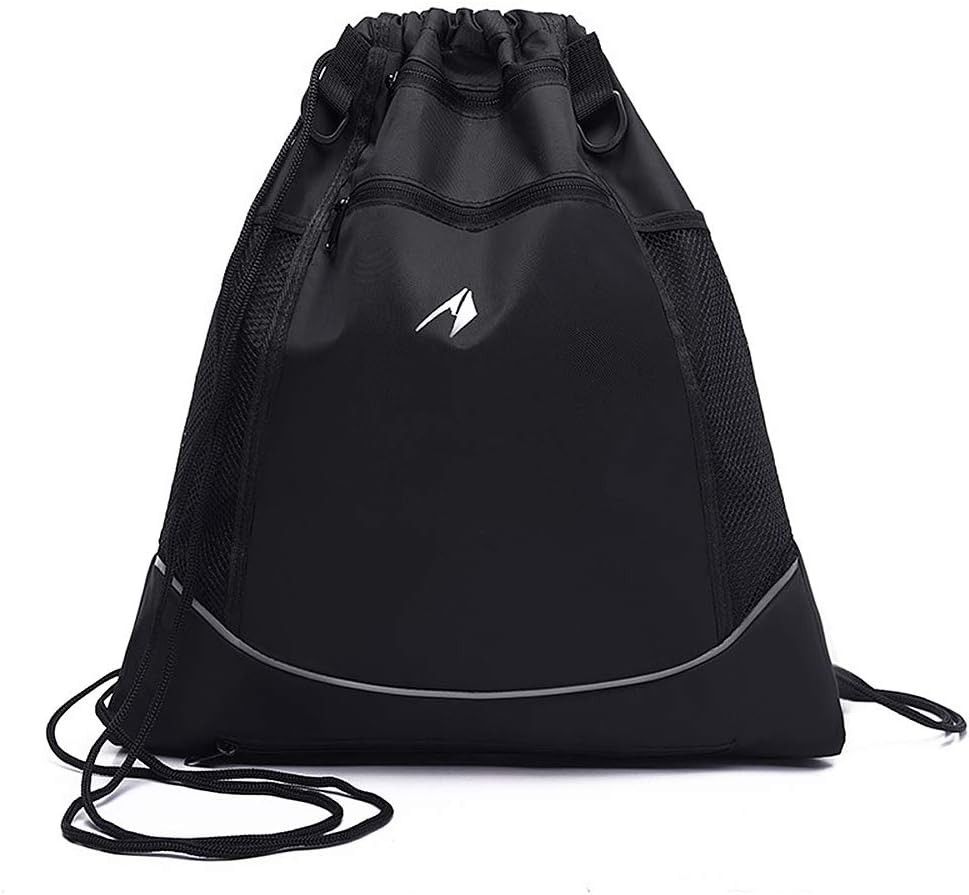 STAY GENT Drawstring Basketball Backpack for Boys, Foldable one size, Black