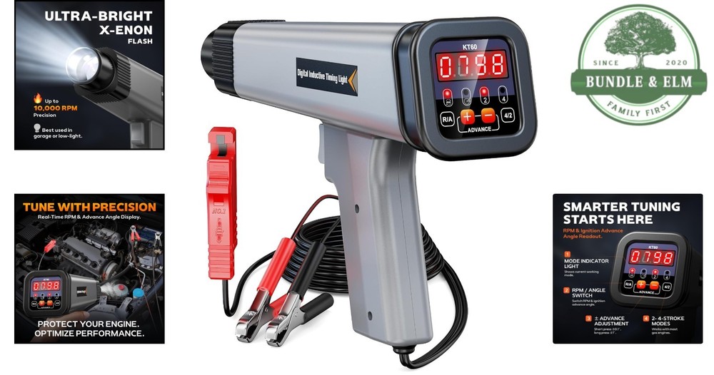 Adjustable Digital Timing Light for Enhanced Performance on 12V Gas Engines