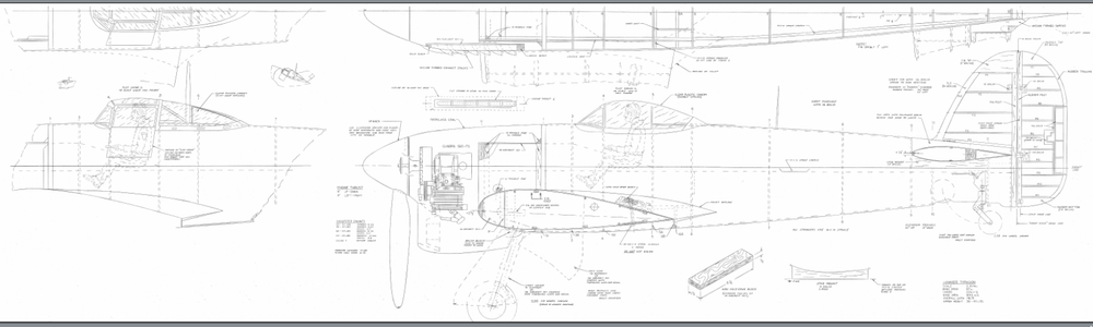 1/5 Scale Hawker Typhoon Giant Scale RC AIrplane Printed Plans & Templates