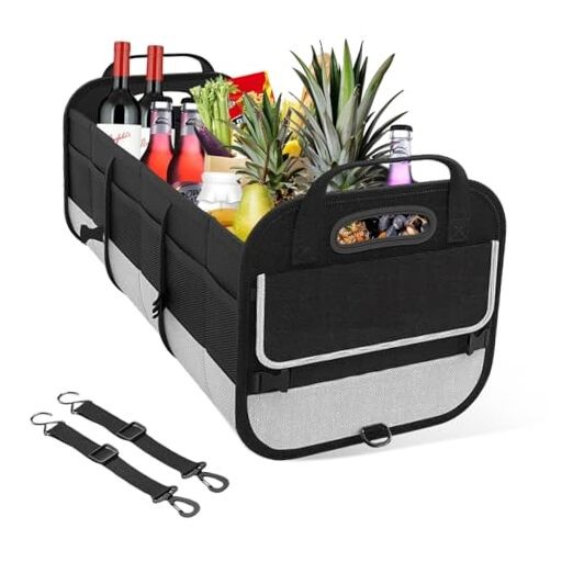 Car Trunk Organizer, Large Capacity Collapsible Cargo Organizer Black & Gray