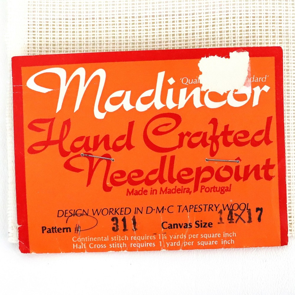 Preworked Needlepoint Canvas Flower