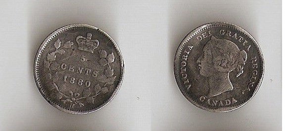 Canada 5 cents 1880 H