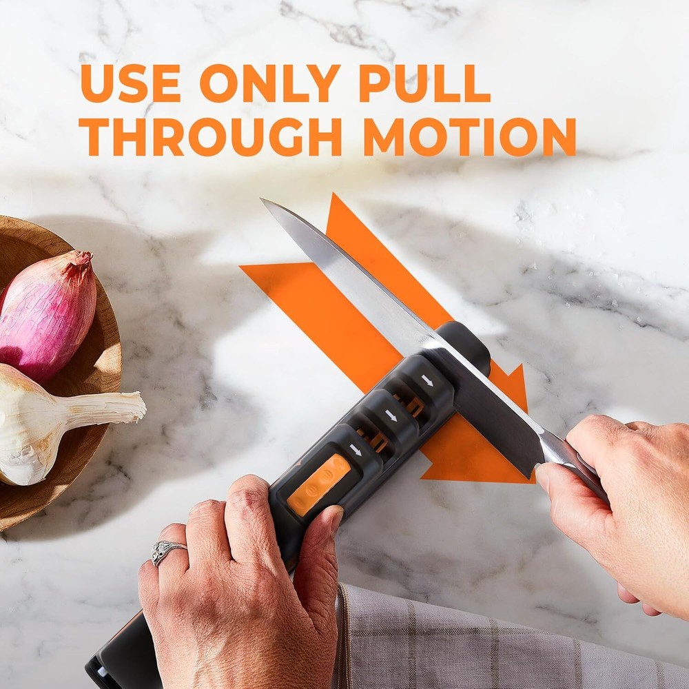 Knife Sharpener - 5 Adjustable Sharpening Angles - Handheld and Sharpener