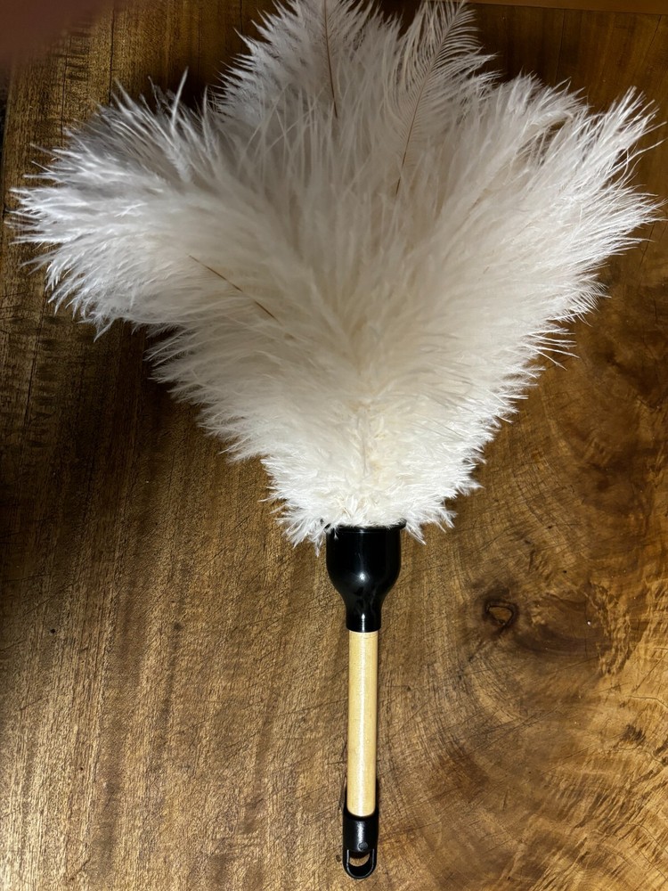 2 soft white ostrich feather dusters each 20grm feathers - first grade