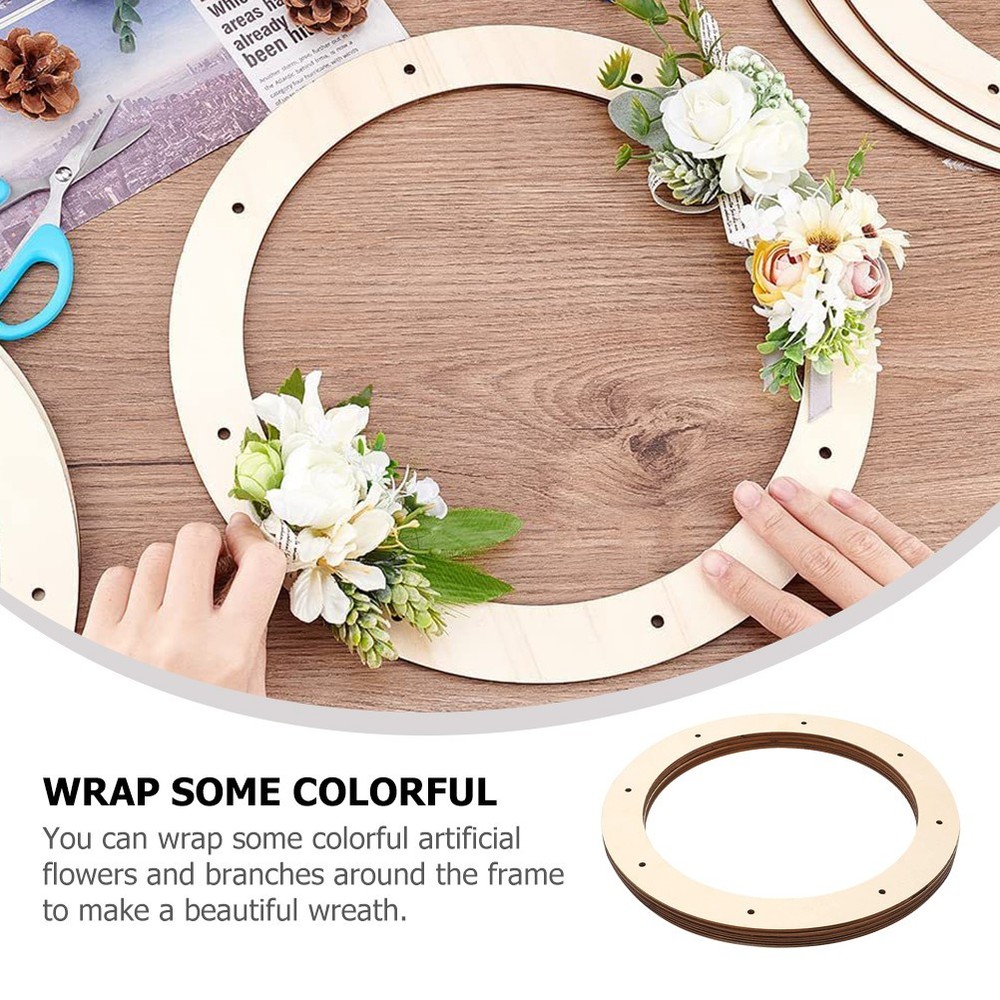 2 Pcs Wooden Wreath For Crafts Frames Practical Wreath Making