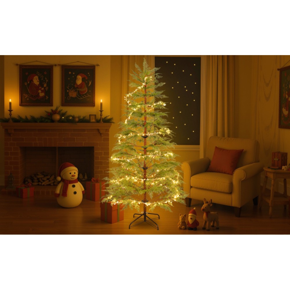 6 FT Artificial Full Christmas Tree Includes LED Lights Xmas Decoration