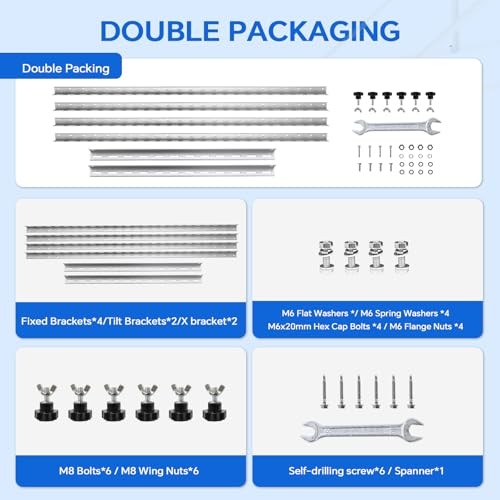 Inch 4Sets Solar Panel Mounting Brackets Kit 0-90 Adjustable 45 4 Sets Silver