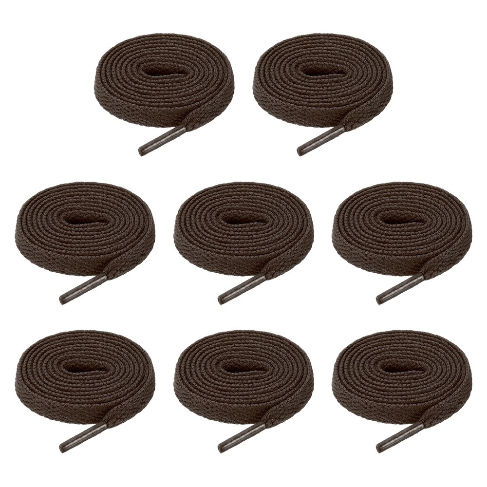 4 Pairs Flat Shoe Laces 5/16" x 31" Polyester Sneaker Shoestring, Dark Brown
