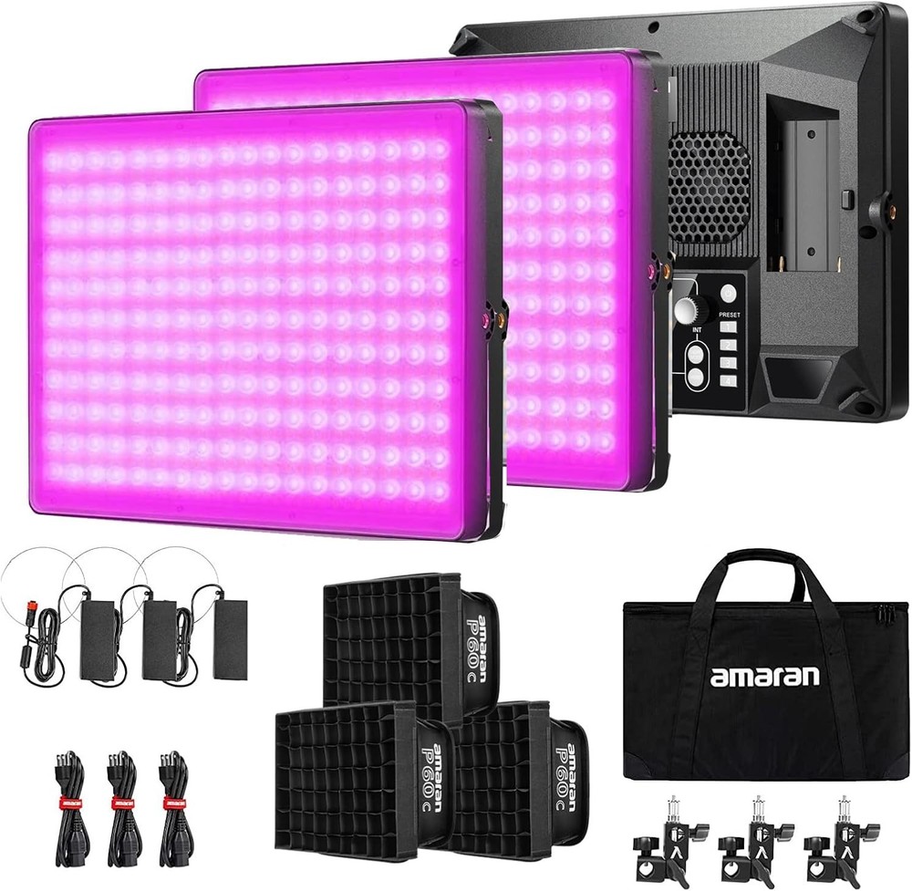 Amaran (Aputure) P60c RGB 3 Video Panel light Kit - Open Box