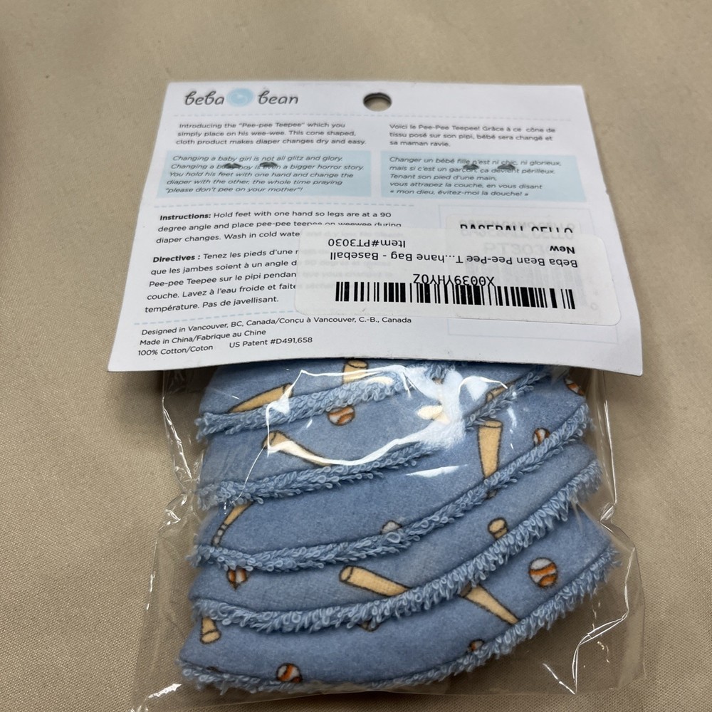 Pee-pee Teepee Baseball Bat Balls, Five Pack - Cello Bag