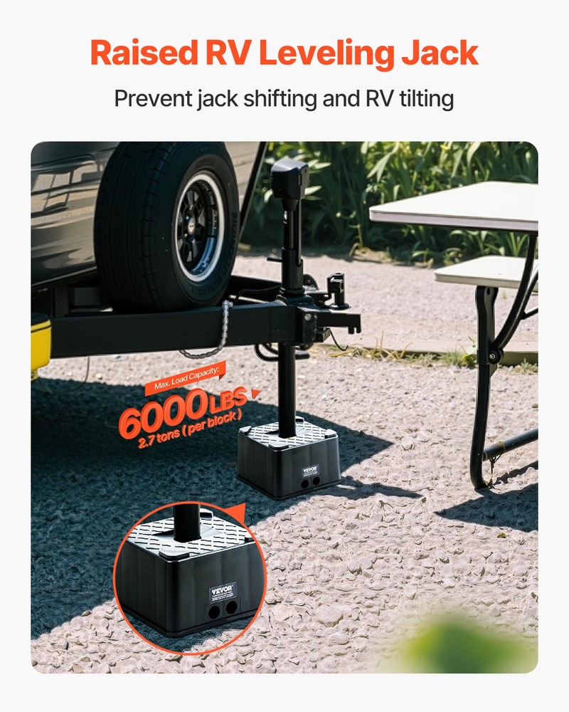 VEVOR Trailer Jack Block 6" High 6000 lbs RV Leveling Block Camper Accessories