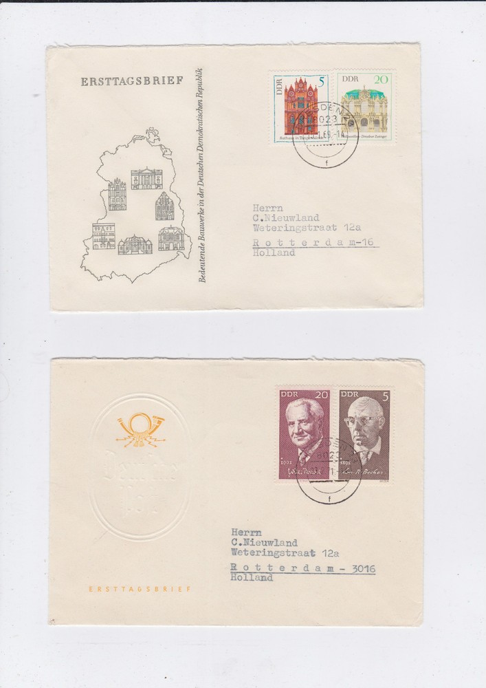 8 East Germany (DDR) First Day Covers