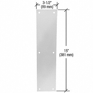 CRL M60328 Clear Anodized Push Plate 3-1/2" x 15"