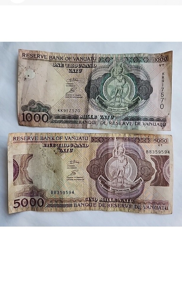6000 VATU CURRENCY NOTES VANUATU 5000 & 1000 circulated