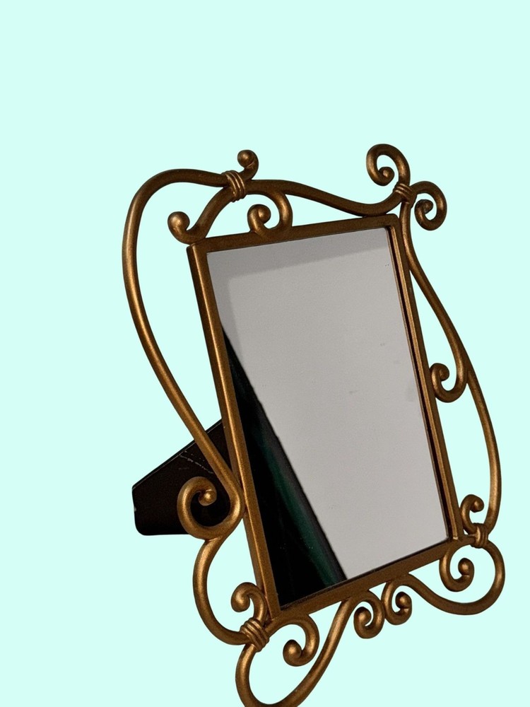 Rustic Bronze Swirl Tabletop Vanity Mirror Frame Decor