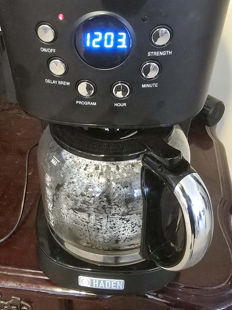Haden Programmable 10 Cup Coffee Maker Black Glass Carafe EUC ☕✨